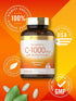 Carlyle Vitamin C, 1000mg with Bioflavonoids, 250 Caplets, with Rose HIPS, Vegetarian, Non-GMO, Gluten Free