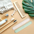 VOCOSTE 2pcs Traveling Toothbrush Holders Case, PP Toothbrush Case for Travel, Green, Beige, 8.07''x1.22''x0.83''