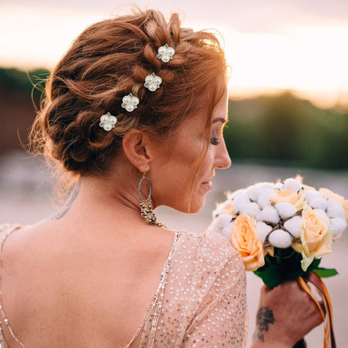 WILLBOND 18 Pcs Bridal Hair Accessories, Pearl Hair Pins Crystal Bobby Pins for Brides, Bridesmaids, Flower Girls