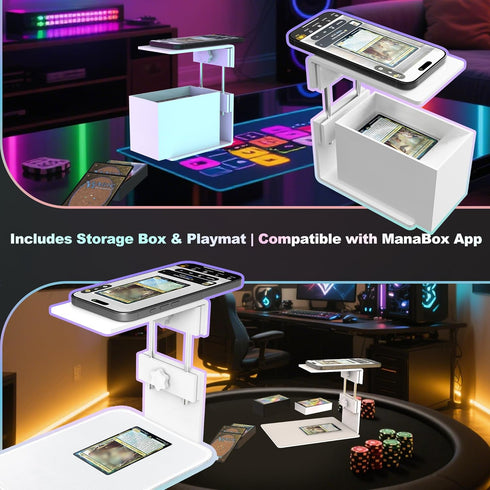 QWUIU Card Scanner Stand for MTG & TCG, Adjustable Height Trading Card Scanner, Phone Stand MTG Accessories, Fit