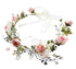 Vivivalue Floral Halo Boho Flower Headband, Floral Crown Headpiece for Wedding Party Prom Festival Pink