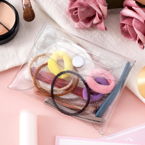 Transparent Makeup Bag, Small Waterproof PVC Cosmetic Pouch Case for Lipstick, Facial Cleanser, Shampoo Storage
