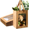 Yexiya 15 Pcs Kraft Paper Gift Bags with Clear Window, 7 x 5 x 10 Inch Transparent Flower Bouquet Bags for Festivals