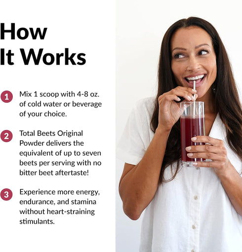FORCE FACTOR Total Beets Superfood Beet Root Powder, 2-Pack, 60 Servings, Supports Circulation & Energy