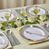 SILVER SPOONS Elegant Disposable Plates For Party - (10 pc) Heavy Duty Disposable Salad plates 9”, Fine Plastic Dishes for Elegant China Look, Great Upscale Celebrations & Events - Ritz - Silver by Silver Spoons