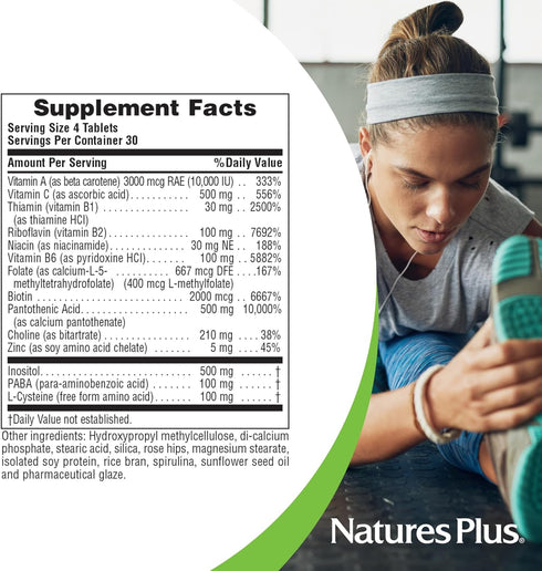 Natures Plus Ultra Hair, Sustained Release, 120 Easy to Swallow Mini Tablets, Vegetarian, Gluten-Free
