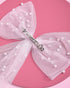 xo, Fetti Bachelorette Party Decorations, Pearl White Hair Bow - Bride to Be, Bridal Shower Gift
