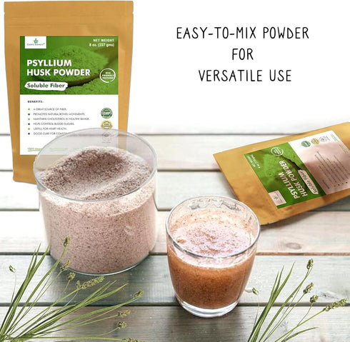 100% Pure Organic Psyllium Husk Powder, Fiber Supplement for Regularity and Keto Baking, 8 oz