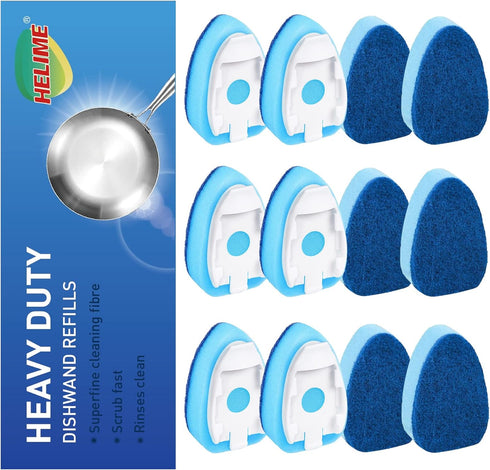Dishwand Refills Sponges, Heavy Duty Scrub Dots Brushes, Non Scratch Dispensing Scrubbers for Kitchen Sink
