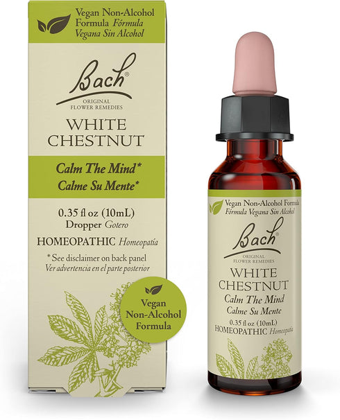 Bach Original Flower Remedies, White Chestnut for Calming Repetitive Thoughts, Natural Homeopathic Essence, Vegan, 10mL