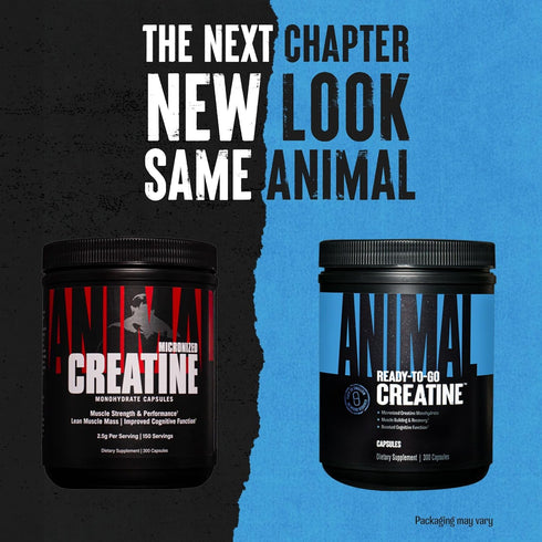 Animal Micronized Creatine Monohydrate Capsules - 300 Caps, 2500mg per Serving for Muscle Growth and Strength