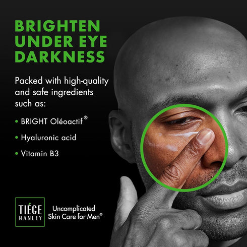 Tiege Hanley Men's Under Eye Cream for Dark Circles, EYES - Eye Cream for Puffiness & Bags Under Eyes, Firming
