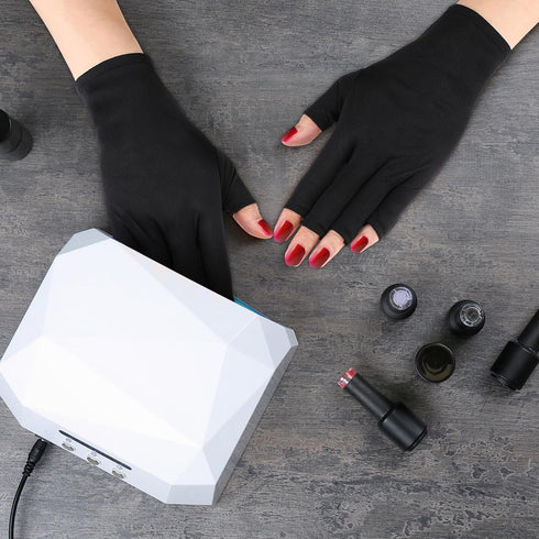 Syhood 3 Pair UV Gloves for Nail Lamp, UV Fingerless Protection Glove for Manicures, Protect Hands from Nail Lamp