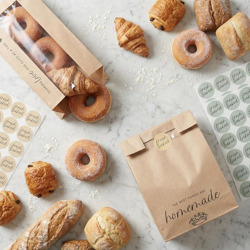 Packaging Beautiful Bread Bags for Homemade Bread - Clear Window Bags Keep Your Sourdough Loaves Fresh for Days & are