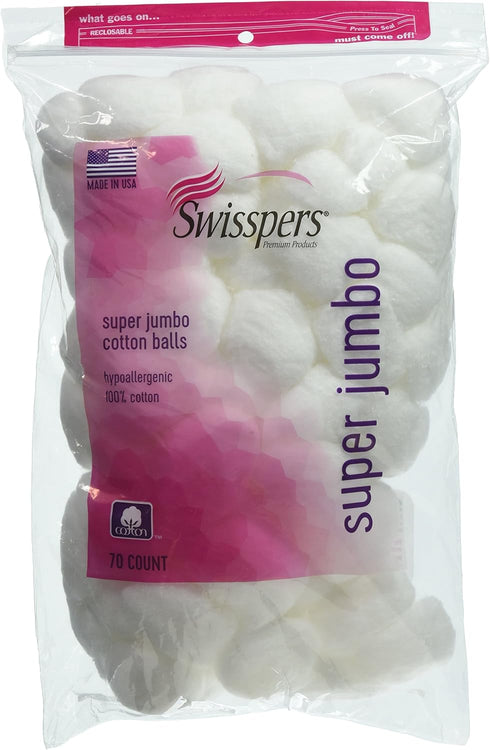 Swisspers Super Jumbo Cotton Balls, 70 ea (Pack of 2)