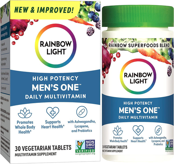 Rainbow Light Multivitamin for Men - Vitamin C, D & Zinc, Probiotics, Men's One Multivitamin Provides High Potency
