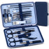Manicure Set Pedicure Kit, Nail Clippers Set with 18 Pieces Grooming Tools for Women and Men, Fine Case (Dark Blue)