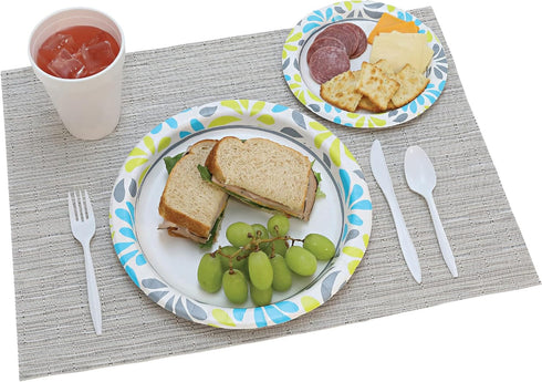 Genuine Joe Printed Paper Plates, 10" Diameter, Pack of 125