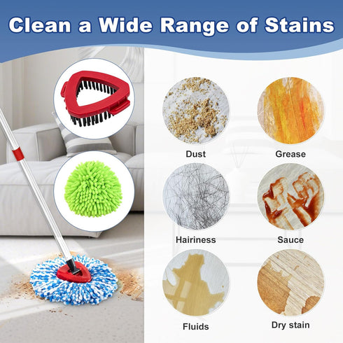 Hezane 2 3 3 Pads,1 1 Set Mop Heads for O Cedar RinseClean Tank Spin Mop System, Microfiber Mop Head Refills
