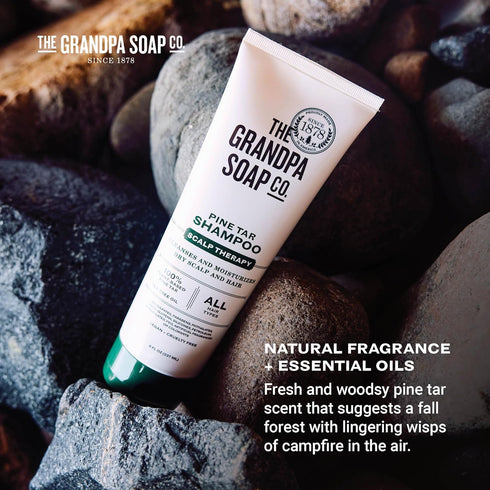 The Grandpa Soap Company Pine Tar Shampoo, 8 Fl Oz, Vegan, Moisturizes Dry Scalp
