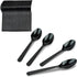 PlasticPro 200 Pack Heavy Weight Black Plastic Spoons, Disposable Cutlery Set