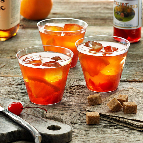 Party Essentials Disposable 9 oz Party Punch Cups, 20 Count, Clear, Old Fashioned Tumblers
