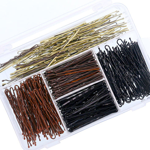 Swpeet 360 Pieces Hair Pins Kit, 216Pcs Bobby Pins and 144Pcs U Hair Pins with Storage Box for Women