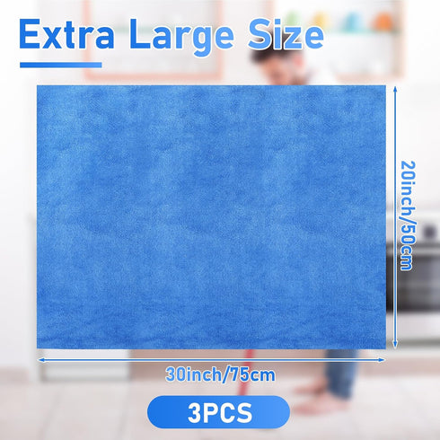 3 Pcs Extra Large Microfiber Cleaning Cloth, 30" x 20" Washable Reusable Towel, Streak Free Lint Free Cloth for