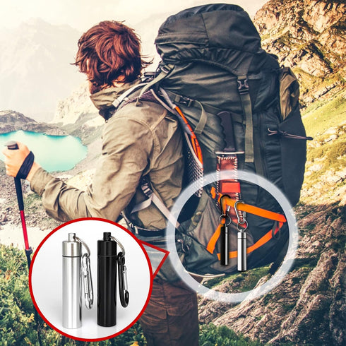 4 Pack Portable Pill Box Container Case, Aluminum Alloy Keychain Pill Holder, Waterproof for Outdoor Camping Travel