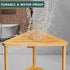 Aollewoiti 2-Tier Bamboo Corner Shower Stool - Waterproof Shower Stool for Inside Shower, Shaving Legs & Small Spaces