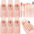 Gerrii 6 Sets Travel Makeup Brush Set, Synthetic Fiber Brushes Bag for Bridesmaid Gift, Coral Orange