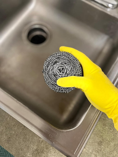KingSeal Stainless Steel Scrubbers, Heavy Duty Scrub Pads, 50g Weight, 2 Packs of 12 (24 Count), Individually Wrapped