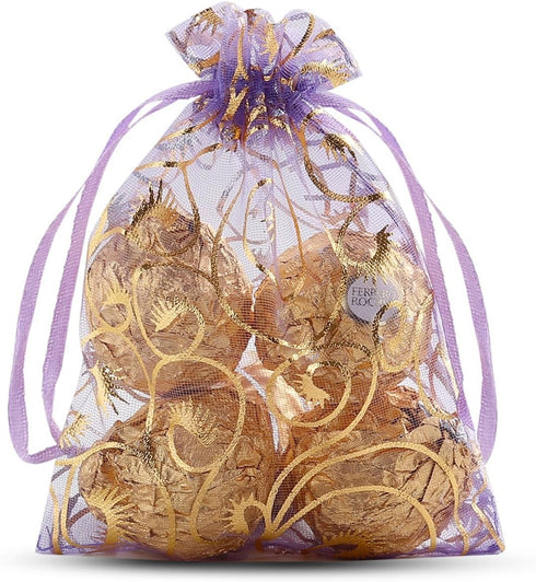 100PCS Small Organza Bags 4x6 inch Mesh Jewelry Drawstring Gift Bags for Wedding Party Shower Favor, Reusable Candy