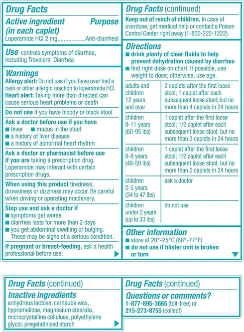 Imodium AD Diarrhea Relief Caplets - Loperamide Hydrochloride Anti-Diarrheal Medicine, 6 Count