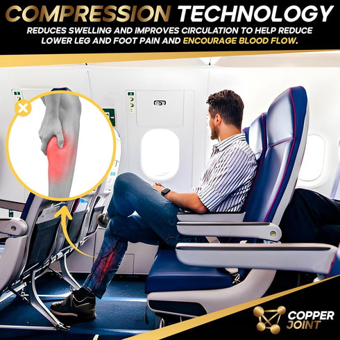 CopperJoint Copper Compression Socks for Women & Men - Diabetic Socks, Improves Circulation, Reduces Swelling