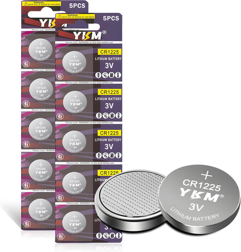 10 Pack CR1225 3V Lithium Battery for Thermometer, Watch, Calculator - 5-Year Warranty