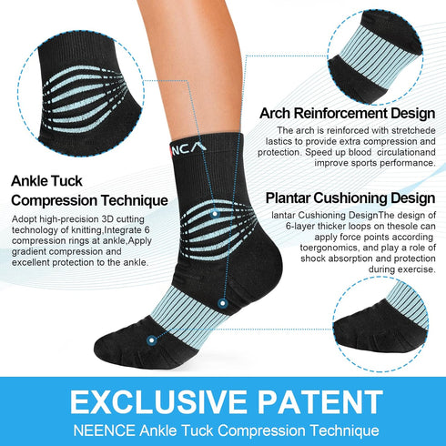 NEENCA Compression Socks - Medical Athletic Socks for Injury Recovery & Pain Relief, 1 Pair, 20-30 mmHg