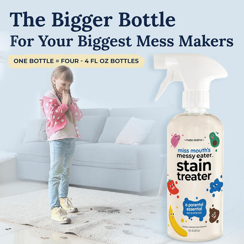 Miss Mouth's Messy Eater Stain Treater Spray - 16oz Stain Remover for Newborn & Baby Essentials, Food, Grease, Coffee