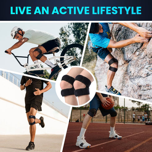 Welnove Patellar Tendon Support Strap - 2 Pack Knee Braces for Men and Women, Adjustable Knee Strap for Pain Relief