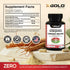 Korean Red Panax Ginseng 1200mg + Ginkgo Biloba Extra Strength Vegan Capsules for Energy, Performance & Focus