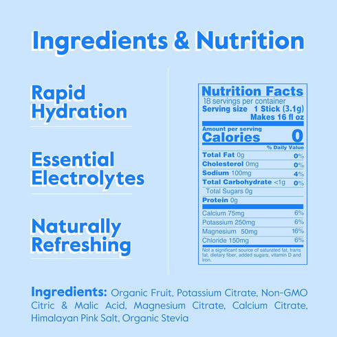 Nectar Hydration Packets, Electrolytes Powder Packets, Organic Fruit Liquid Daily IV Hydrate Packets (Variety 18 Pack)