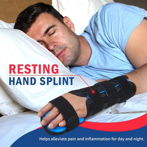 Immobilizer FEATOL Resting Hand Splint Stroke Night with Removable Splints- Pain Relief For Carpel Tunnel, Stroke