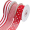 Fabric Ribbons - Red and White Plaid Ribbon for Crafts, 1 Inch Grosgrain Striped Ribbon for Gift Wrapping, 30 Yard