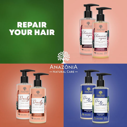 All Natural Hair Repair Shampoo - Moisturizing Shampoo for Dry Hair, 6.8oz, Paraben & Sulfate-free