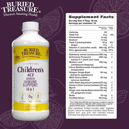Childrens ACF Rapid Immune Recovery, Herbal Blend Immune Booster & Support for Kids with Vitamin C, Elderberry