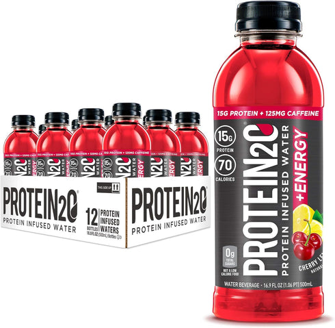 Protein2o 15g Whey Protein Infused Water - Cherry Lemonade, 16.9 oz Bottle (Pack of 12)