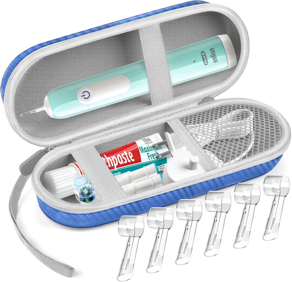 Electric Toothbrush Travel Case, Hard Storage Bag with Caps for Electric Toothbrush