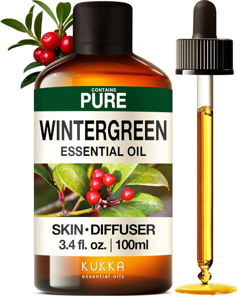 Set Set 2X 4 Oz Wintergreen Essential Oil for Diffuse & Clove Essential Oil for Diffuser - Aromatherapy Grade Essential