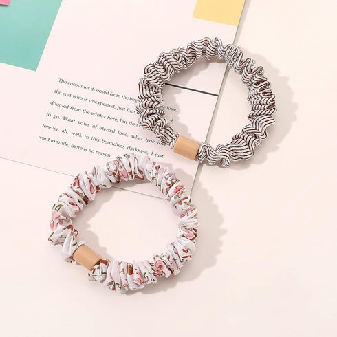 Silk Hair Ties Satin Scrunchies, Small Mini Scrunchy for Women, No Slip Hair Elastics, Ponytail Holder for Curly Hair