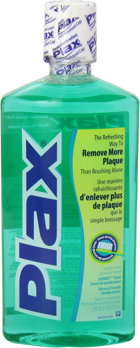 Plax Advanced PreBrushing Dental Rinse, Soft Mint, 24 Ounce